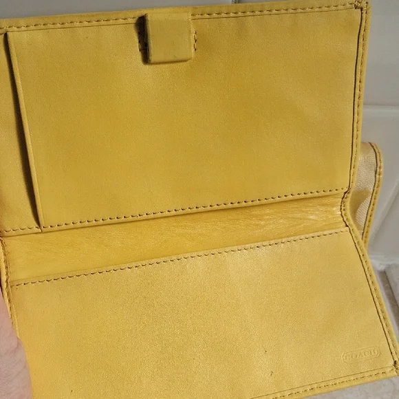 Coach Signature Yellow Women's Wallet With Check Book - Picture 3 of 6